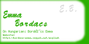 emma bordacs business card